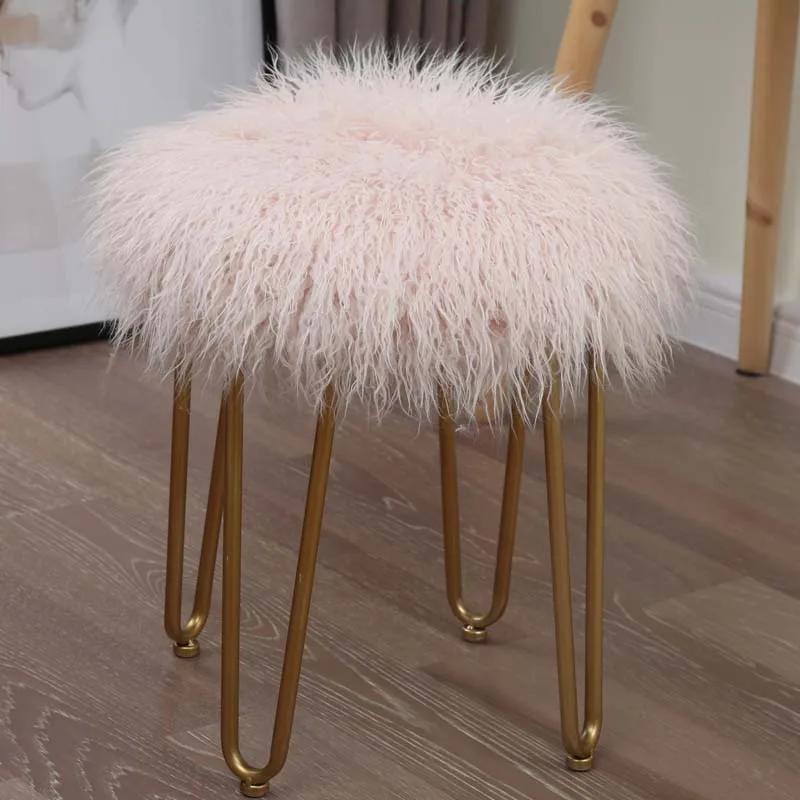Long Fur Cushion for Chair, Soft and Comfortable Seat Cushion, Round Floor Mat, Home and Office