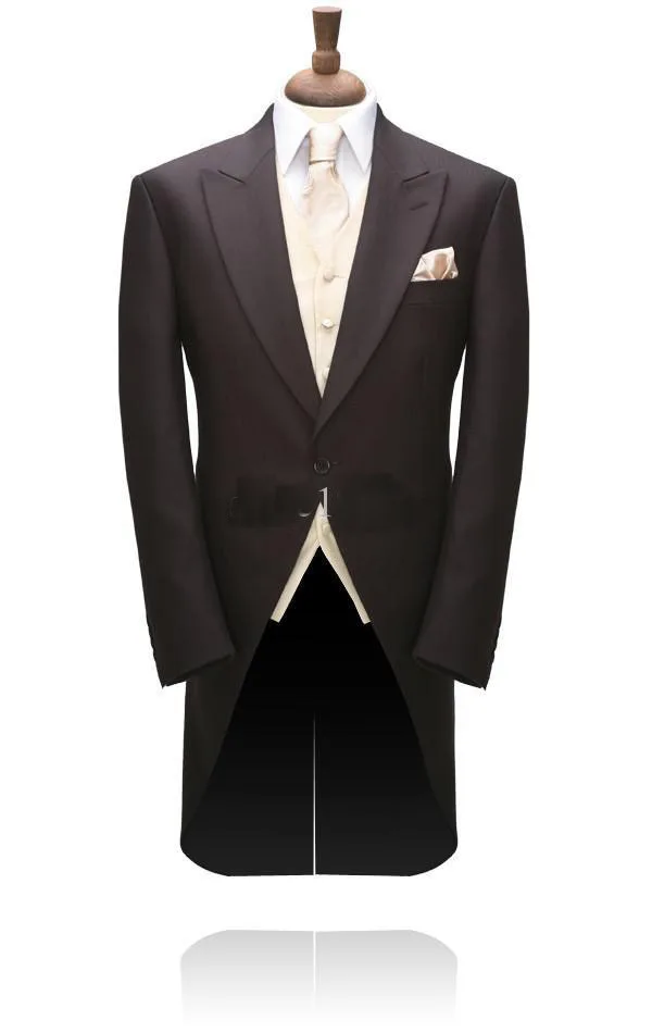 

Best Morning Style Groom Tuxedos Groomsmen Chocolate Men Wedding Suits(Jacket+Pants+Tie+Waistcoat)wedding men clothes