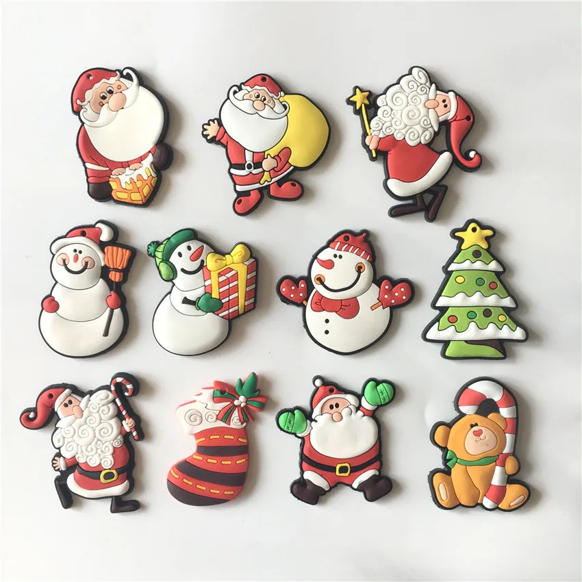 Free shipping (10pcs/lot) Cute Christmas fridge magnets Silicon Gel whiteboard Magnets sticker Novelty X-max gift home decor