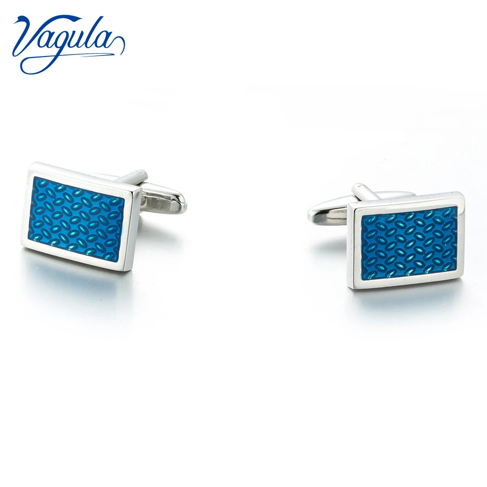 

VAGULA Excellent Cufflinks Top Luxury Brand Suit Shirt Bonito Gemelos Button Blue Enamel Epoxy Cuff links 278