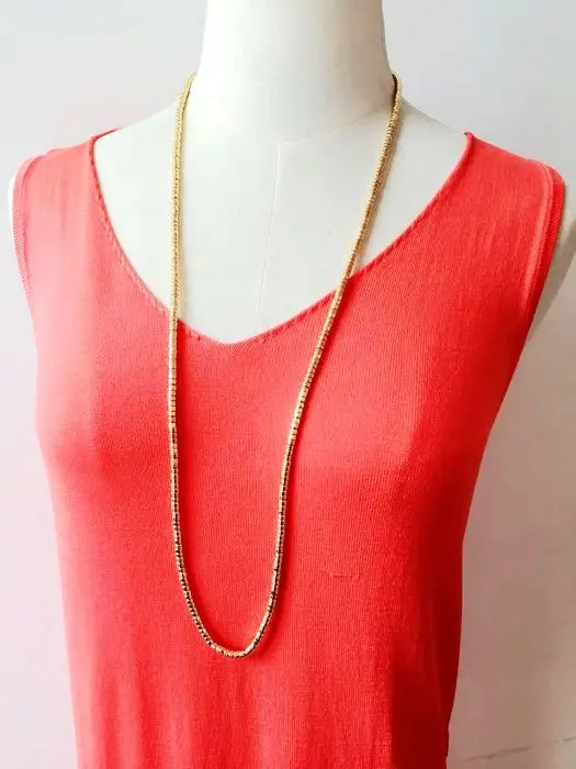 Seed beads Long Chain Necklace for Women Collar Necklace