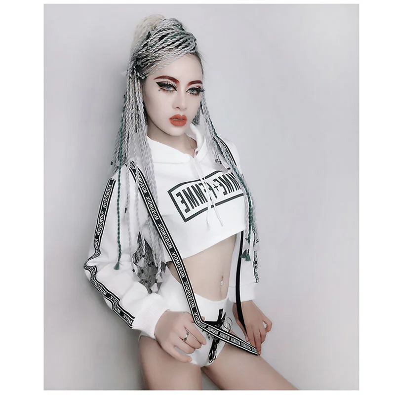 

Female Sexy Club Hit Hot Costumes Tops And Short Pants, Women and Girl Stage Clothing Performance Dancing Street Set