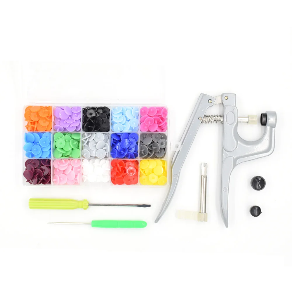 150 Sets 12 MM Plastic Resin Snaps Metal Press Pliers Colored Buttons Snap-Fastener Buckle Baby Clothes Rivets