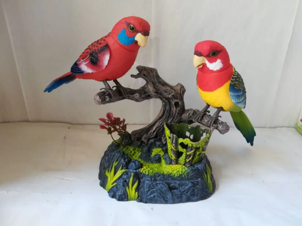 beautiful loves birds Electric Toy Voice control Couples birds 15x13x13cm toy  birthday gift w6979