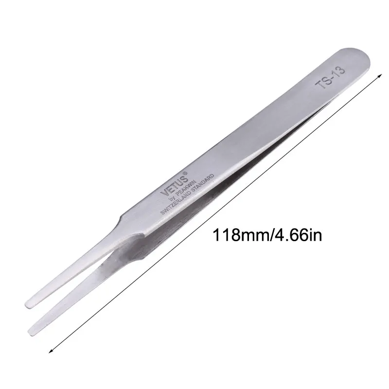 10pcs/lot VETUS Switzerland Tweezers Precision DIY Tweezers Ferramentas Herramientas BGA Repair Hand Tools TS-13