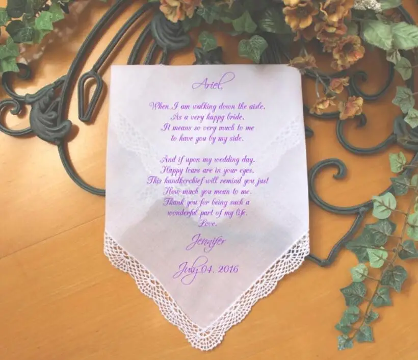 personalized Junior Maid of Honor Gift, Wedding Handkerchief, PRINTED, CUSTOMIZED Wedding gift, Sisters of the Bride Gift