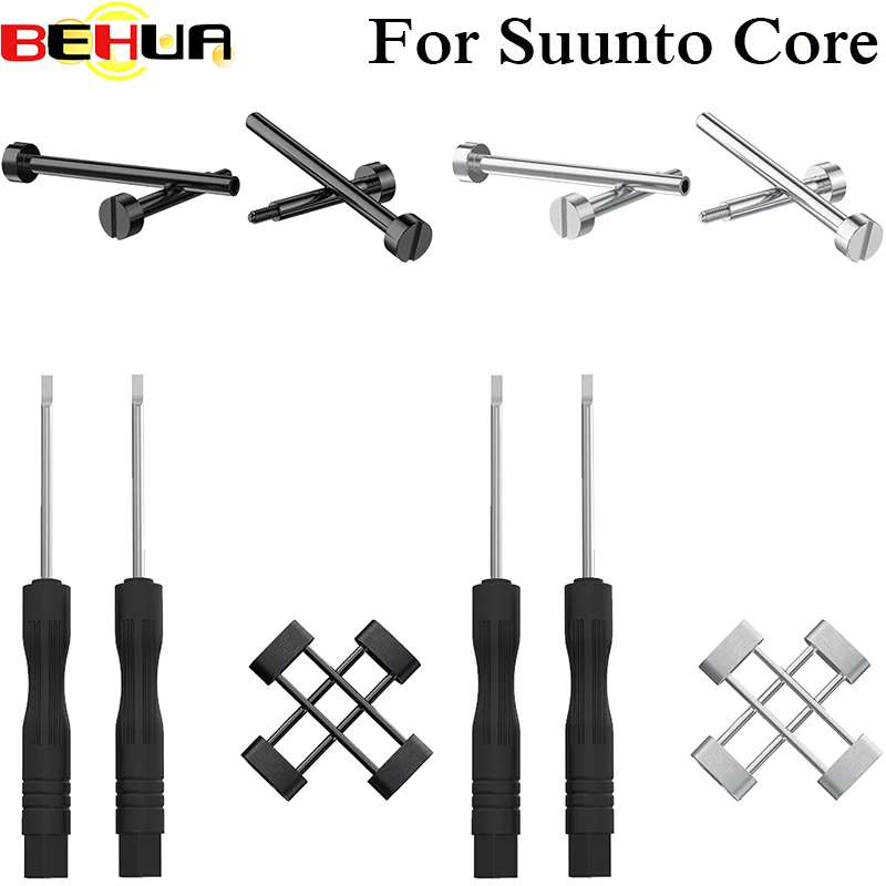 For Suunto Core Strap Essential Watch Band Strap Diver Lugs Adapters set + 2Pcs Tool watch Repair Accessory Backup fixed Screw