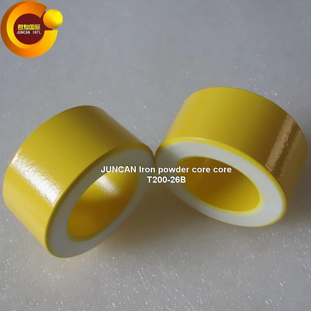 T200-26B 31.8 x 50.8x 25.4mm Ferrite Ring Iron Powder Toroid Cores Yellow White Inductor Ferrite Rings for Power Transformers