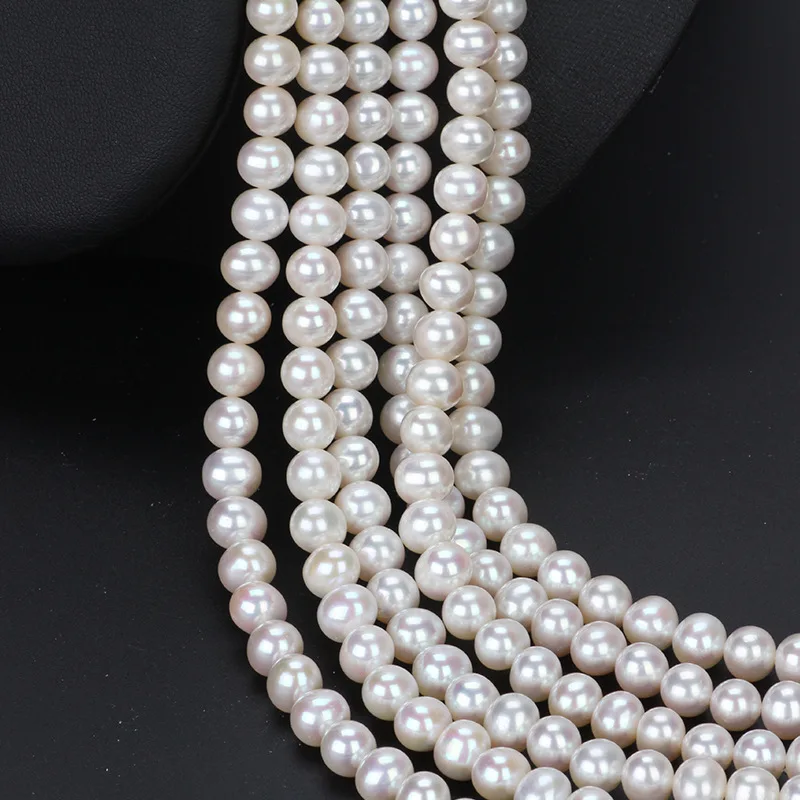 

wholesale wholesale price Cultured Freshwater Pearl Round natural white good Grade 3-8mm Pearl strand pearl necklace jewelry