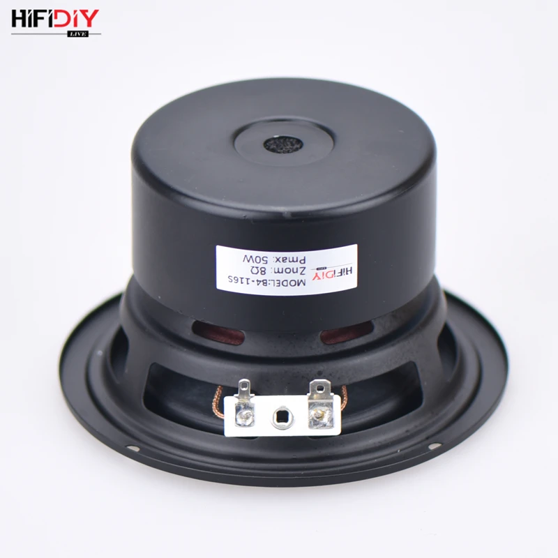 HIFIDIY LIVE HIFI 4 inch 4.5" Midbass Woofer speaker Unit  4 / 8 OHM 50W cotton and hemp fiber basin Loudspeaker B4-116S