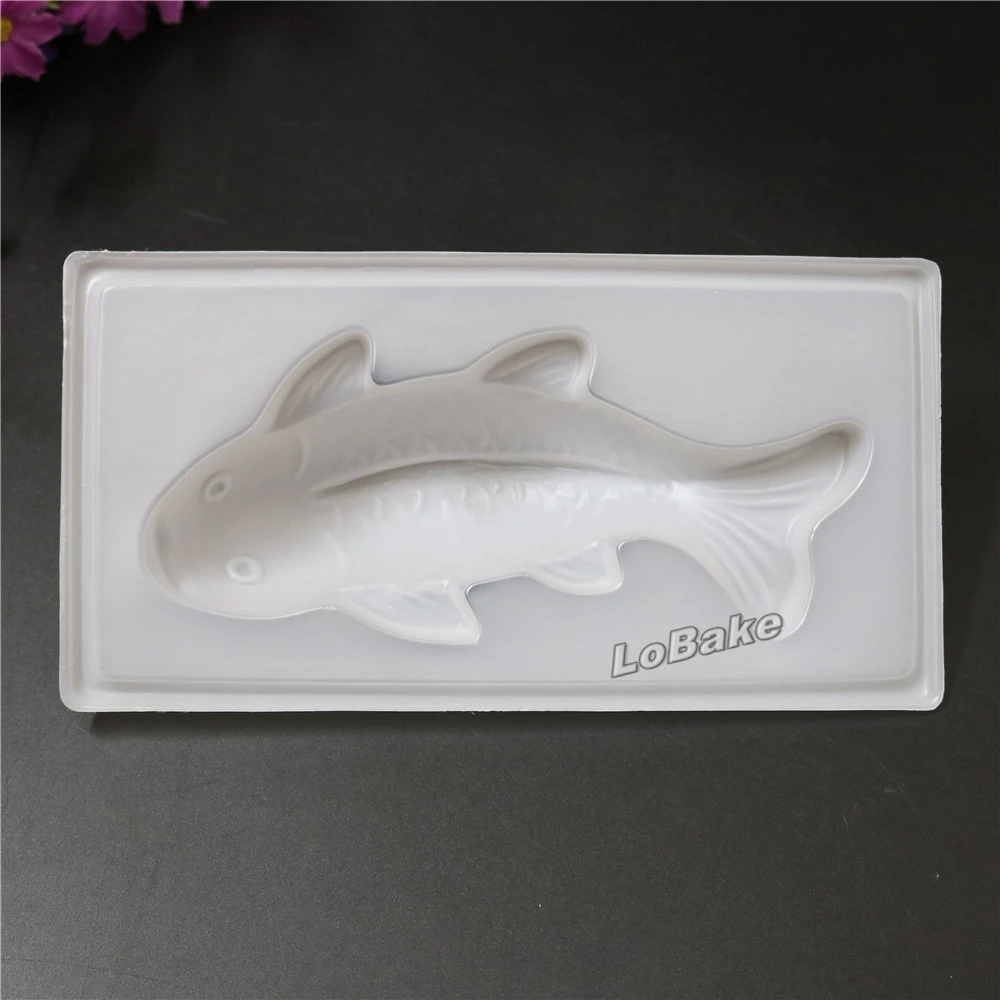 (5pcs/lot) Small Size cyprinoid fish Shape Semi-transparent PP Plastic Moon cake pudding Chocolate Candy Mold for home diy bake