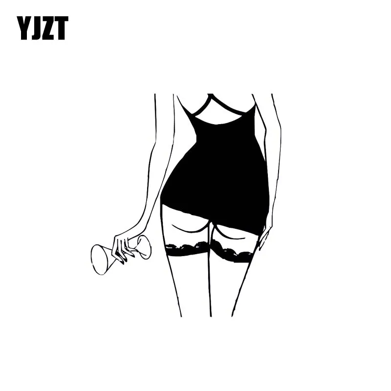 YJZT 12.3*14.5CM Provocatively Figure Sexy Girl Black/Silver Vinyl Decals Good Quality Covering The Body Popular Design C20-0347