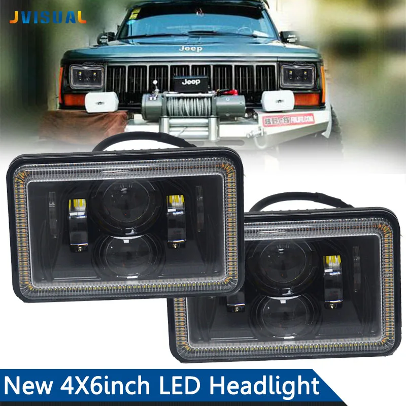 

2pcs 4x6 Inch H4 LED Truck Headlight Bulb with High/Low Beam Light Sealed Beam Bulb Replace Projector 883 Lamp for Dodge