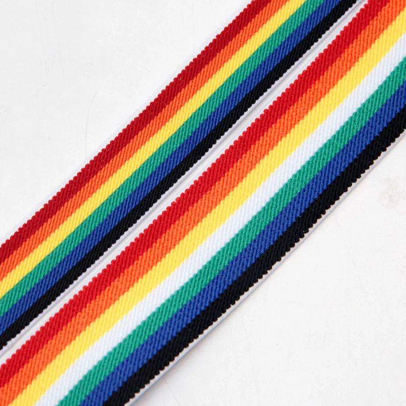 25mm 38mm Rainbow Stripe Elastic Bands Shoulder Bottom Straps Rubber Band for DIY Webbing Garment Underwear Sewing Accessories1M