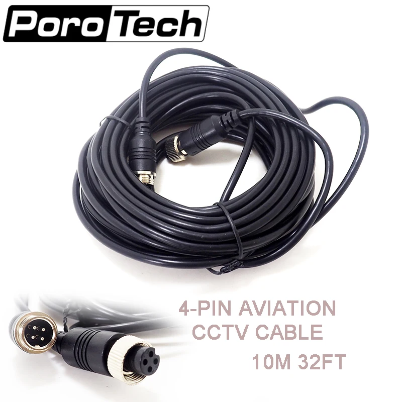 Connecteur d'aviation à 4 broches, câble d'extension Audio vidéo pour caméra de vidéosurveillance DVR/câble vidéo d'aviation à 4 broches noir, 20 pièces/lot, AC-10M