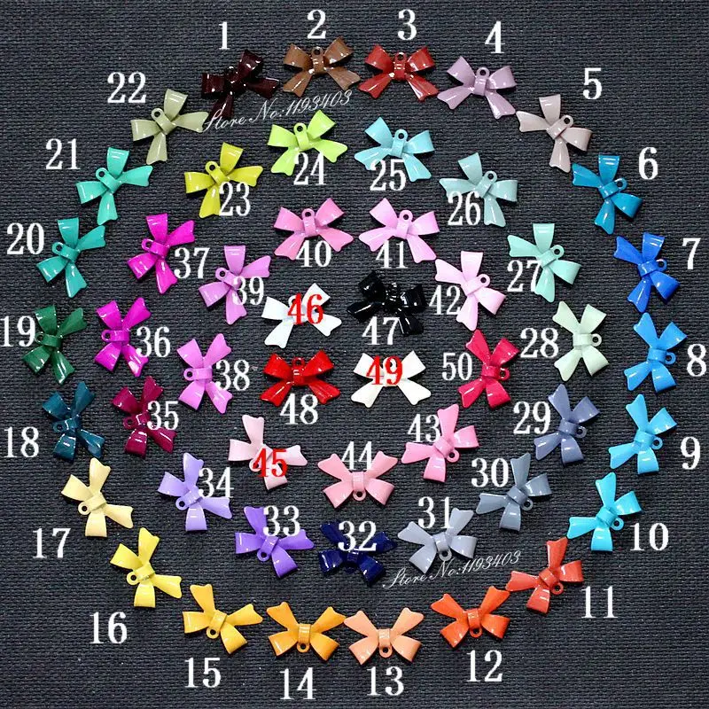 20PCS 11mm x16mm butterfly knot Colored Bow Charm Pendant Connector Jewelry DIY for earrings/necklace/Bracelet E-6(NO19-36)