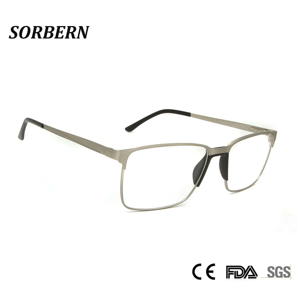 SORBERN Optical Alloy Metal Eyeglasses Frames Clear Lens Men Prescription Glasses High Quality Lightweight Spectacles Eyewear