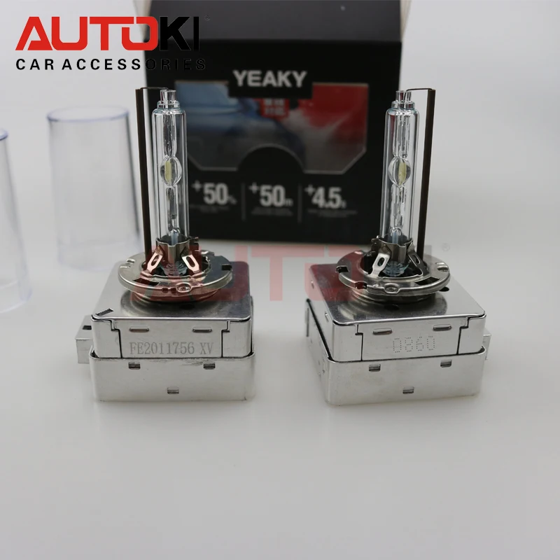 Free Shipping Autoki Yeaky Series 35W 12V Super Bright HID Xenon Bulb  D1S HID Lamp for Bixenon Projector Lens 4500K 5500K 6500K