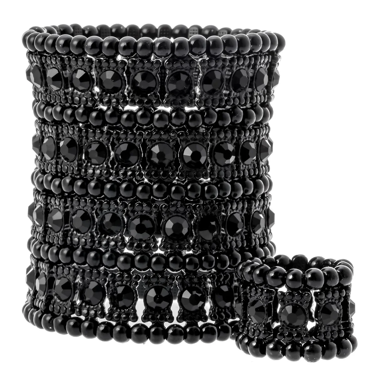 Multilayer stretch cuff bracelet ring sets wedding bridal crystal jewelry women her wife mom girlfriend gifts B12 dropshipping