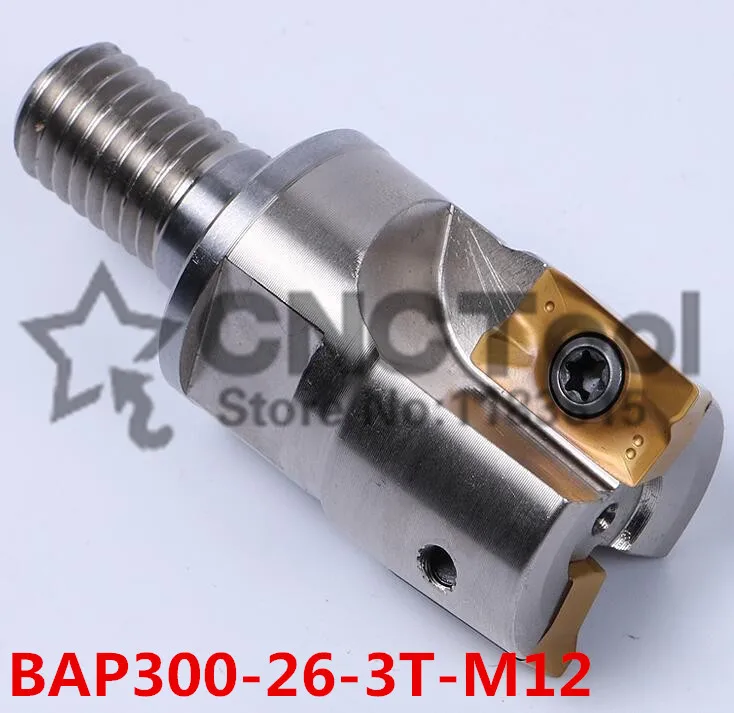 BAP300-26-3T-M12 modular type Precison Small milling cutter Cutting End Mills for APMT1135 carbide inserts,the Thread is M12