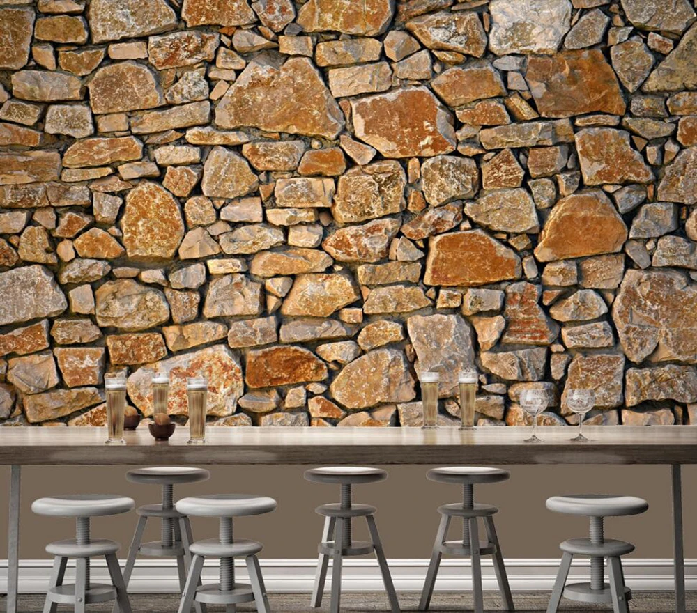 

Decorative wallpaper Stone wall effect background wall painting