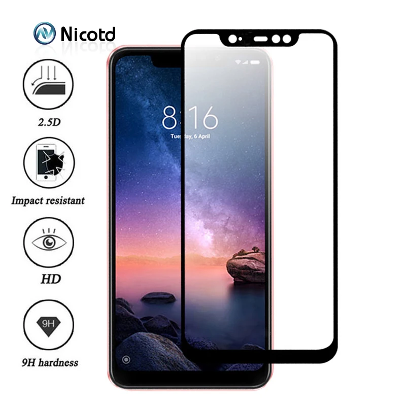 Nicotd Tempered Glass For Xiaomi Redmi Note 6 Pro 4X 4A 5A 5 Plus Screen Protector For Redmi 6A 6 Note 5A 5 Pro Full Cover Film