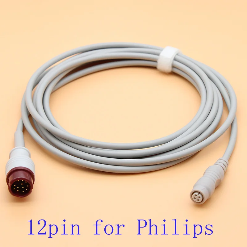 Compatible HP 78532A/M1165A/MERLIN/M1634A/M1567A IBP sensor trunk cable and pressure transducer,12Pin to 4Pin IBP adapter cable.