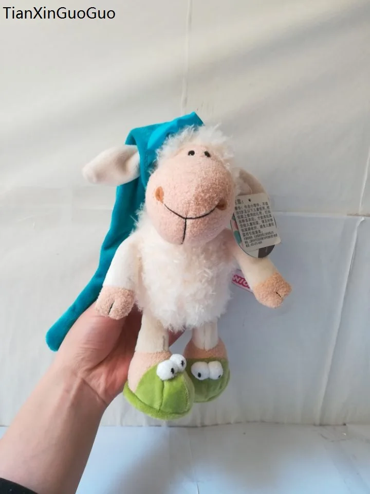 about 25cm white sheep with long hat plush toy soft doll baby toy Christmas gift b1463