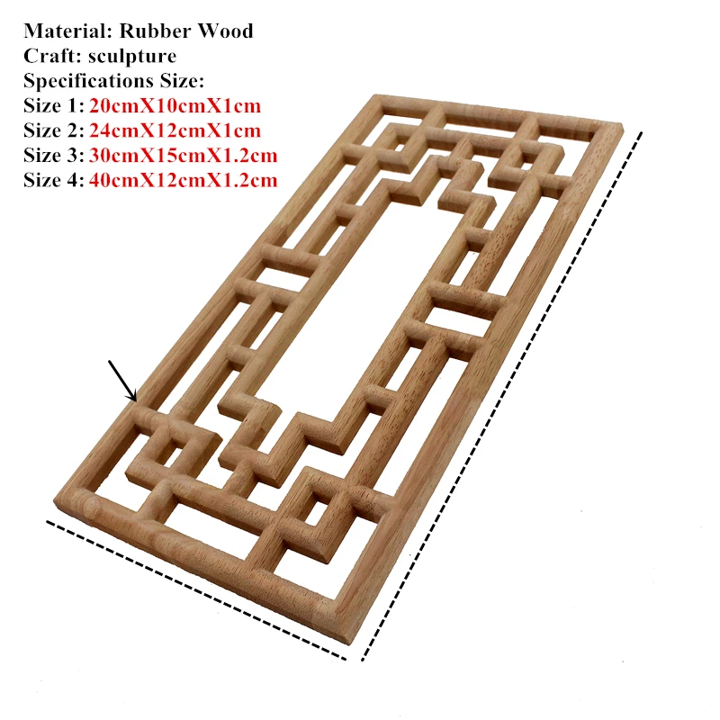 VZLX Vintage Unpainted Carved Corner Onlay Frame for Home Wall Cabinet Door Wood Appliques for Furniture Wooden Madera Legno