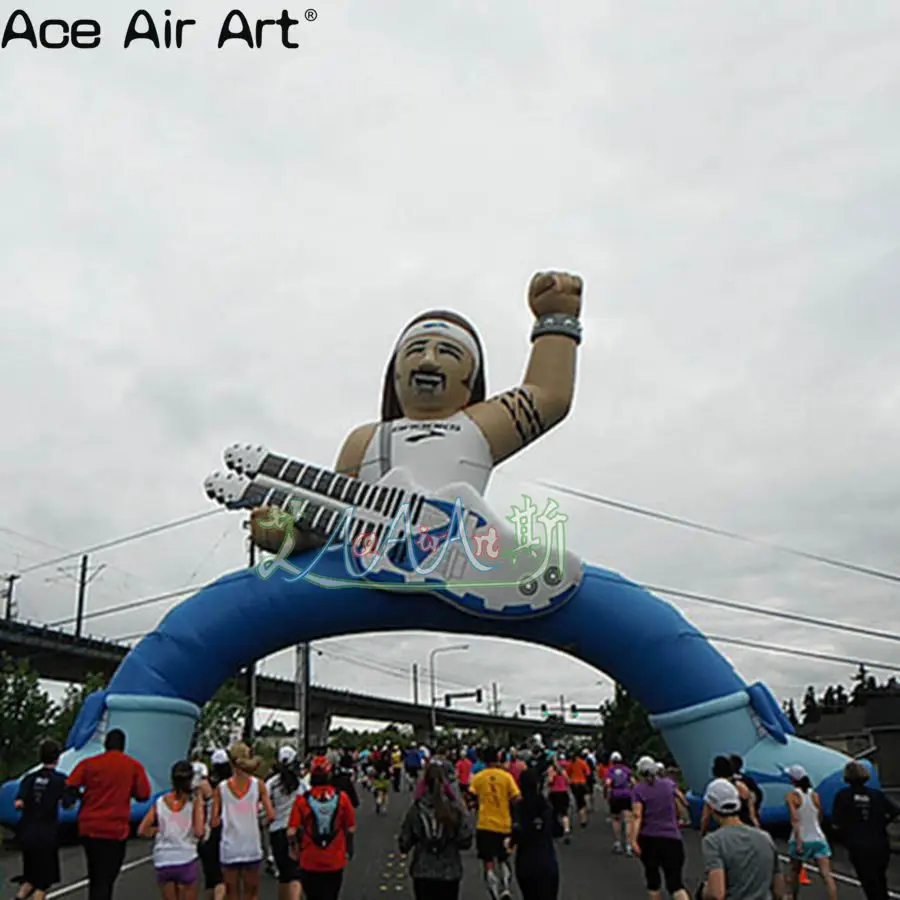 New Design Character Occupational Air Model Inflatable Singer with Guitar Guitarist Arch for Sale