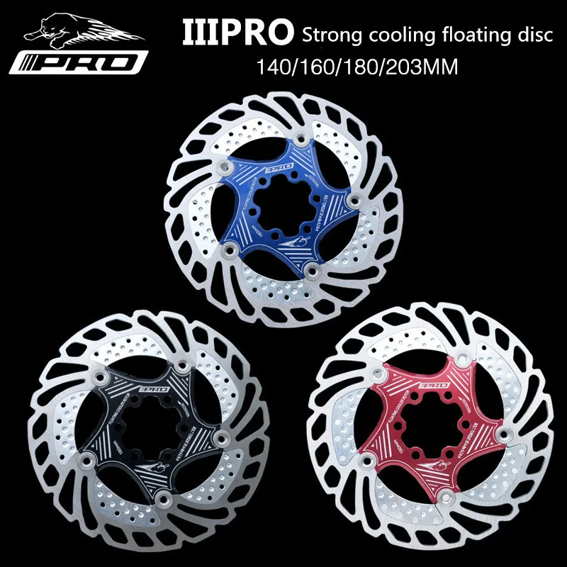 

Mountain bike road bike strong cooling floating brake disc rotor 140/160/180/203mm high-intensity disc brake pad Lightweight