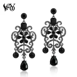 VEYO Crystal Earrings For Women Rhinestone Drop Earrings Vintage Flower shaped High Quality Brincos Pendientes