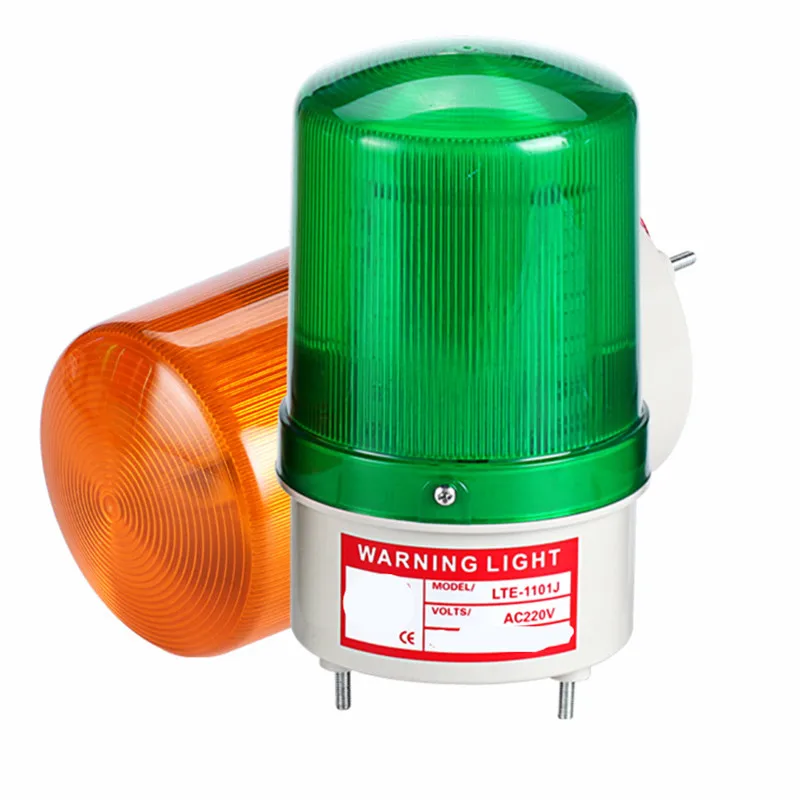 Lámpara de luz de advertencia con sonido de sirena, luz de advertencia Industrial giratoria con zumbador, color rojo, amarillo, verde y azul, CC de