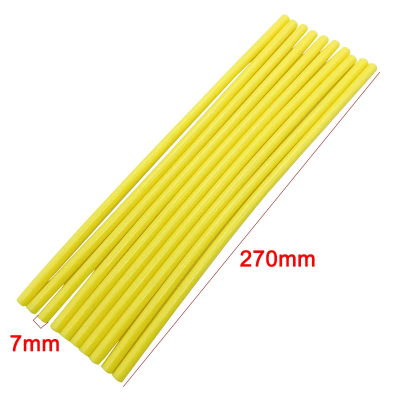 5pcs/lot 7mm*270mm Hot Melt Glue Sticks For Glue Gun Craft Phone Case Album Repair Accessories Adhesive Stick Yellow Color