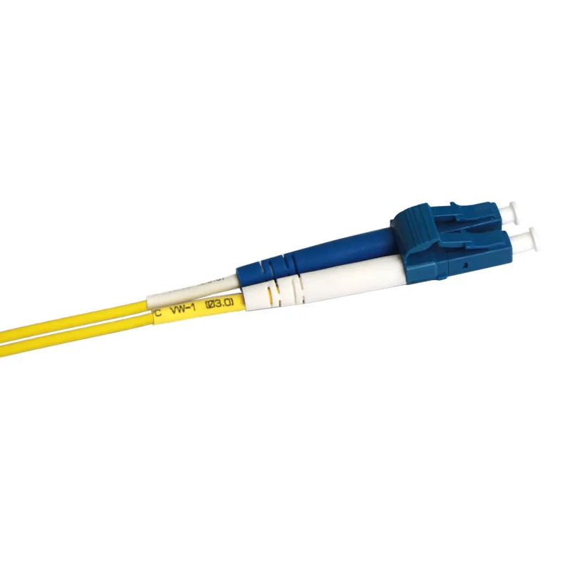 LC to LC Single-mode optical fiber patch cord 15M Jumper Cable 9 Microns UPC Polish Yellow OFNR Jacket For Long Distances