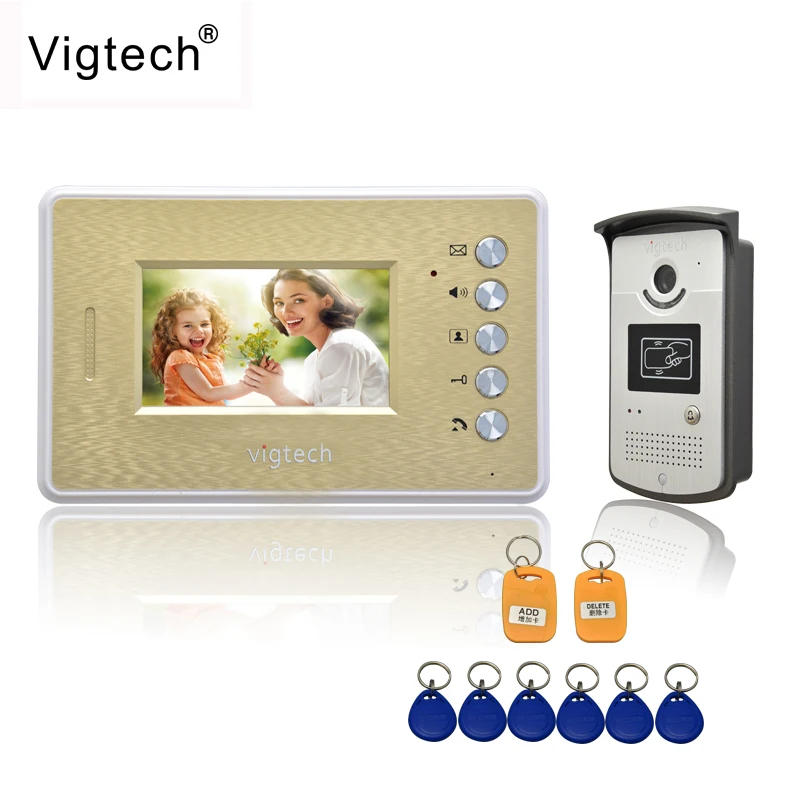 

Vigtech Home 4.3"LCD Monitor Speakerphone Intercom Color Video Door Phone System Access Control Device Support Remote Unlock