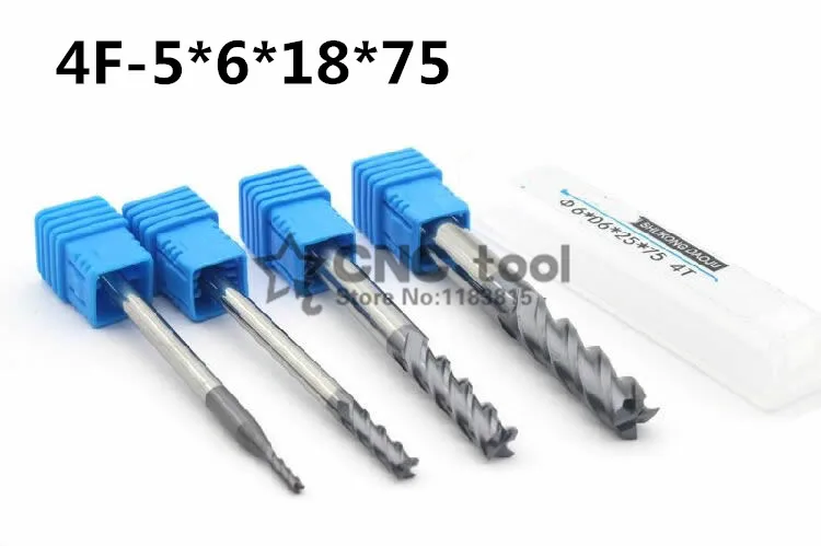 

4F-5*6*18*75, 4 Flute Long carbide end mills,extended length Carbide Square Flatted End Mill , the lathe tool,cnc,machine