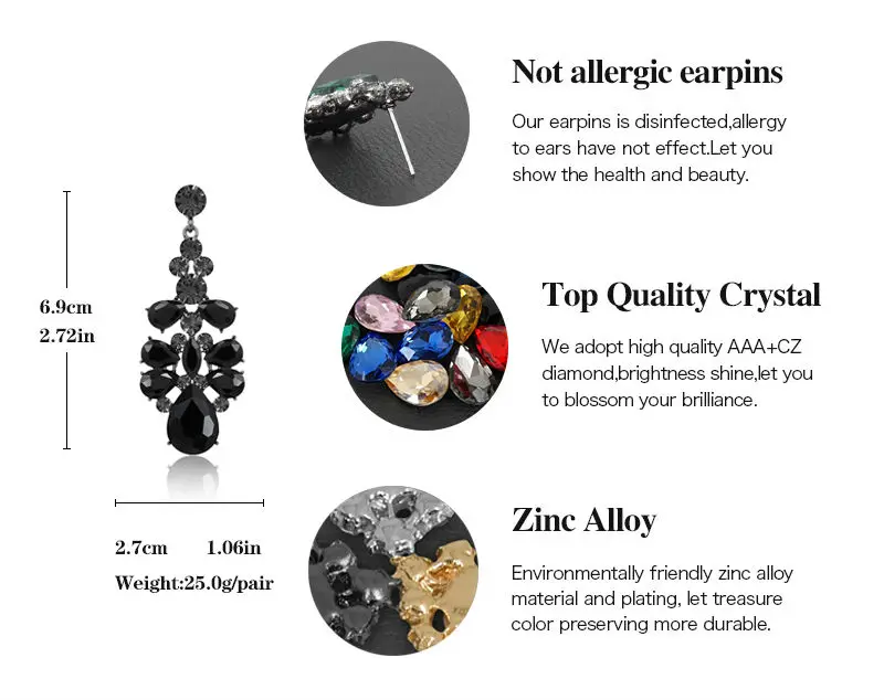 VEYO Crystal Earrings For Women Drop Earrings Elegant Luxury High Quality Brincos Pendientes