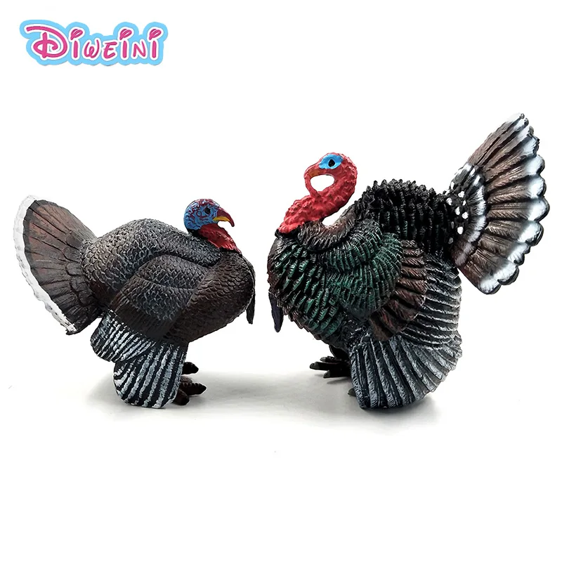 Hot toys Simulation turkey bird action figure plastic chicken Animal Model garden decoration figurine one piece Gift for Kids