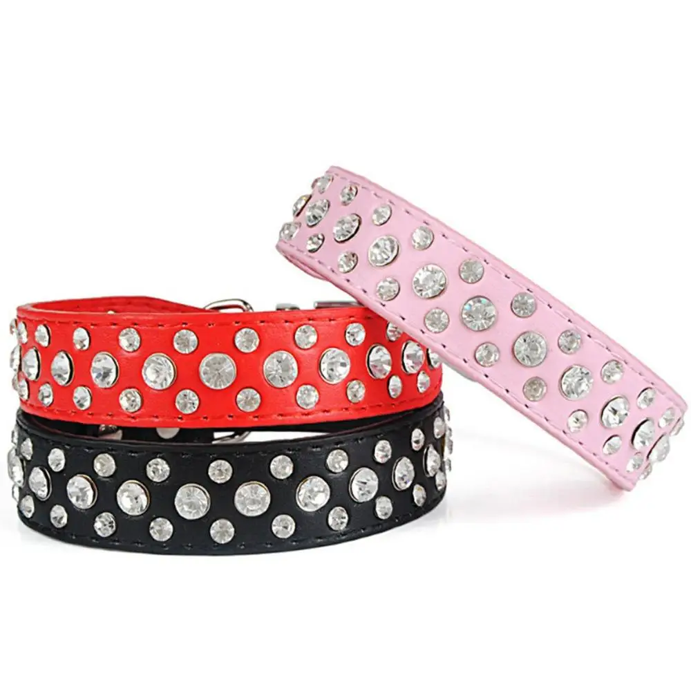 15 Colors 2.5cm Width PU Leather Pet Collar Round Spikes Studded Dog Collars for Small Medium Dogs XS/S/M/L