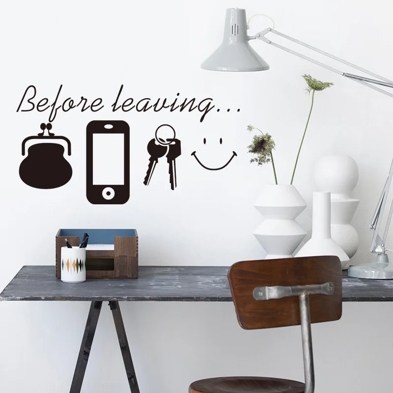 Before Leaving Reminder Wall Sticker For Home Decoration Bedroom Living Room Door Decor Decals Poster Mural Vinyl Daily Stickers