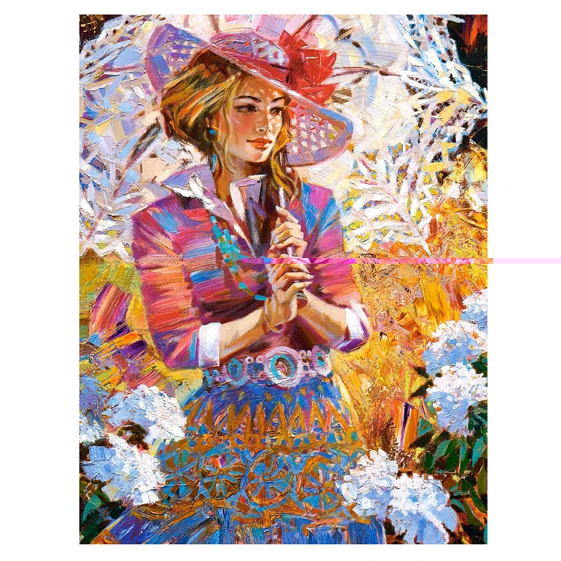 Paint Girl 5D Diy Diamond Painting Wall Sticker Diamond Mosaic Cross Stitch Needlework Full Square Diamond Embroidery