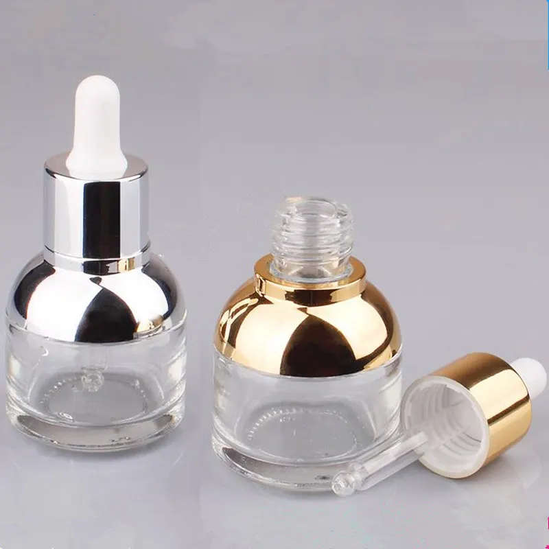 Capacity 20ml 30ml new high quality glass dropper bottle/bottles essence bottle with silver gold top F20171749