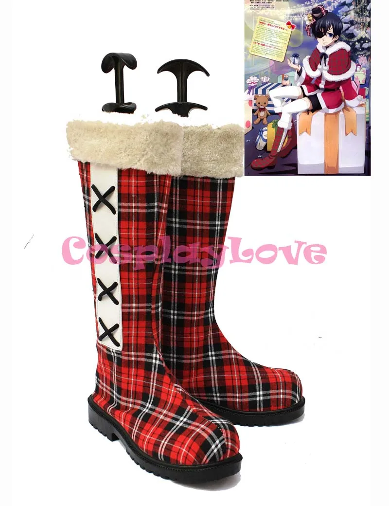 Custom Made Japanese Anime Kuroshitsuji Black Butler Ciel Viscount Cloth Cosplay Shoes For Christmas Halloween CosplayLove