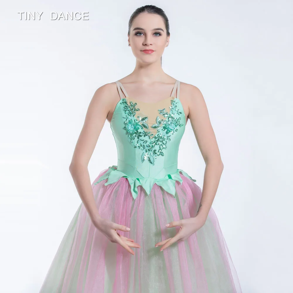 Green/Pink Long Ballet Tutu Ballerina Dress Romantic Tutus for Adult Girls Stage Performance Costumes 11 Sizes Available 19215