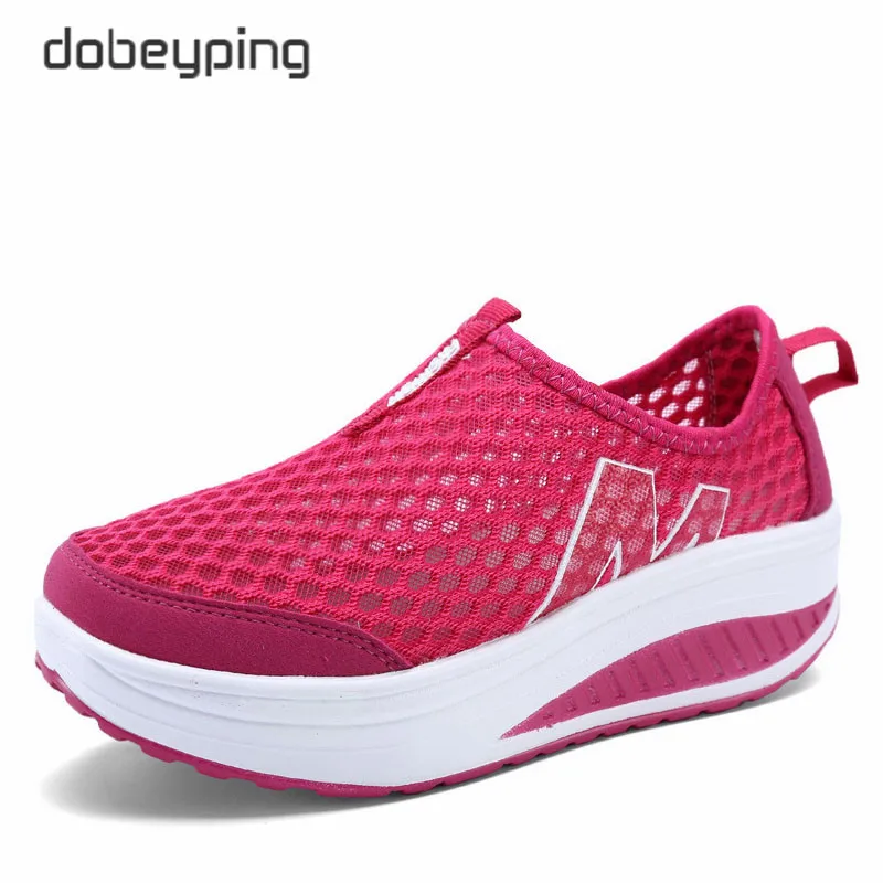 Spring Summer Shoes Woman Breathable Breathable Mesh Flat Platform Women Shoes Slip On Women\'s Loafers Swing Wedges Ladies Shoe