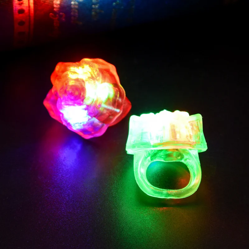 240pcs/lot LED Light Up Flashing Hard Flower Rose Finger Rings Glow Kids Party Favors Toys Star Finger Ring F20172944