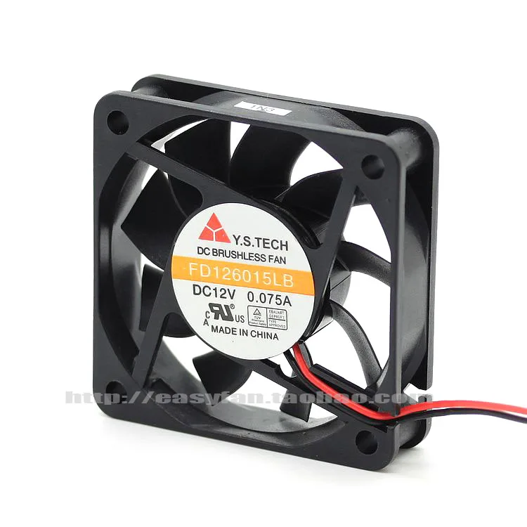 

NEW Y.S.TECH FD126015LB 6015 6CM 12V 0.075A silence cooling fan