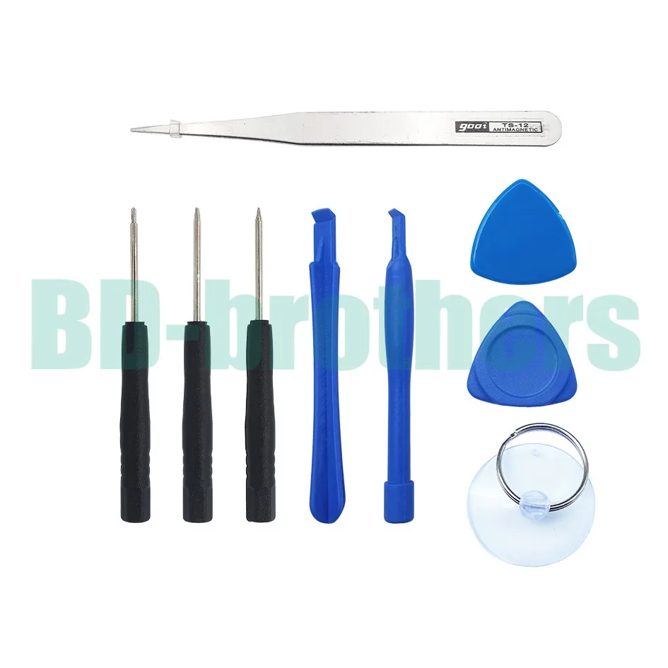 9 in 1 Pry Tool Opening Tools Kit With Tweezer For Samsung Cell phone iPhone 4G 5G 5S 5C 6S Plus 300sets /lot