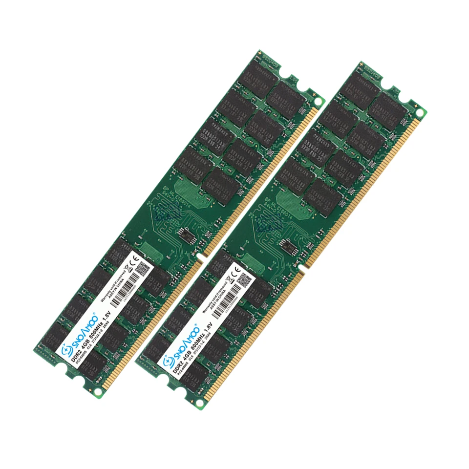 SNOAMOO Ram DDR2 4GB 800MHz PC2-6400 Desktop PC DIMM Memory 240 pins For AMD System High Quality Compatible